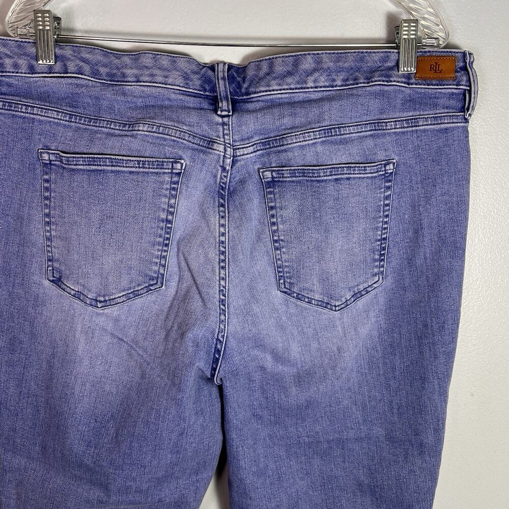 Lauren Ralph Lauren Women's Plus Sz 18 Ankle Jeans Embroidered Denim Straight - Picture 7 of 11